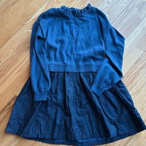 Blue sweater/animal print dress